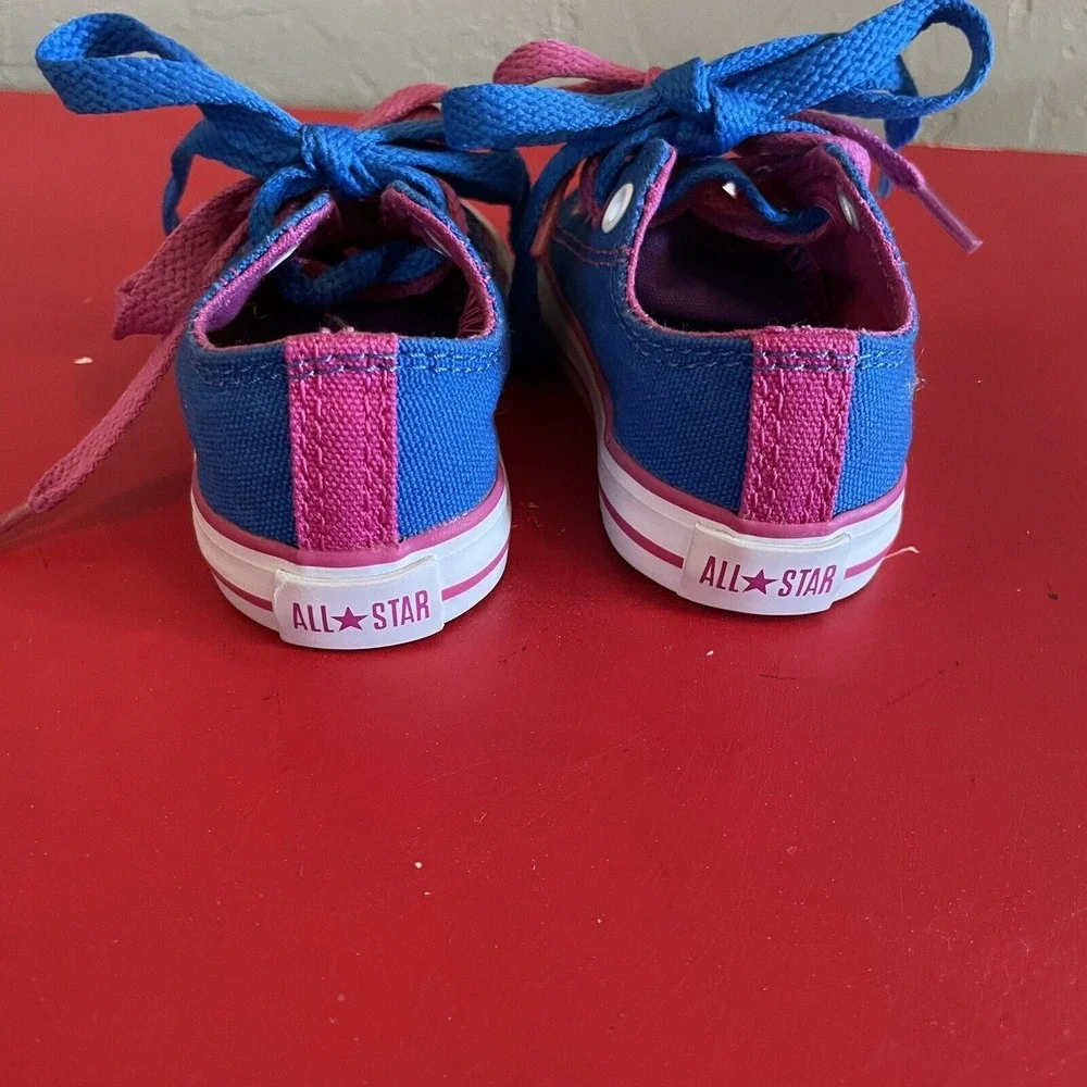 Vintage‎ 2005 Converse All Star Baby Toddler Pink/Blue Shoes Size 3 Low Tops